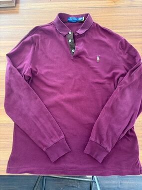 Polo by Ralph Lauren Men's Long Sleeve Plum Polo Shirt sz M